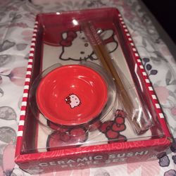 Hello Kitty Ceramic Sushi Plate Set