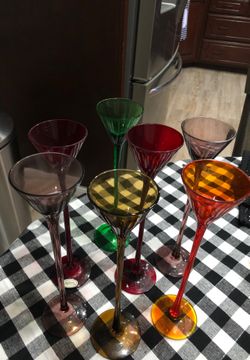 Colorful liquor glasses. Set of 7!
