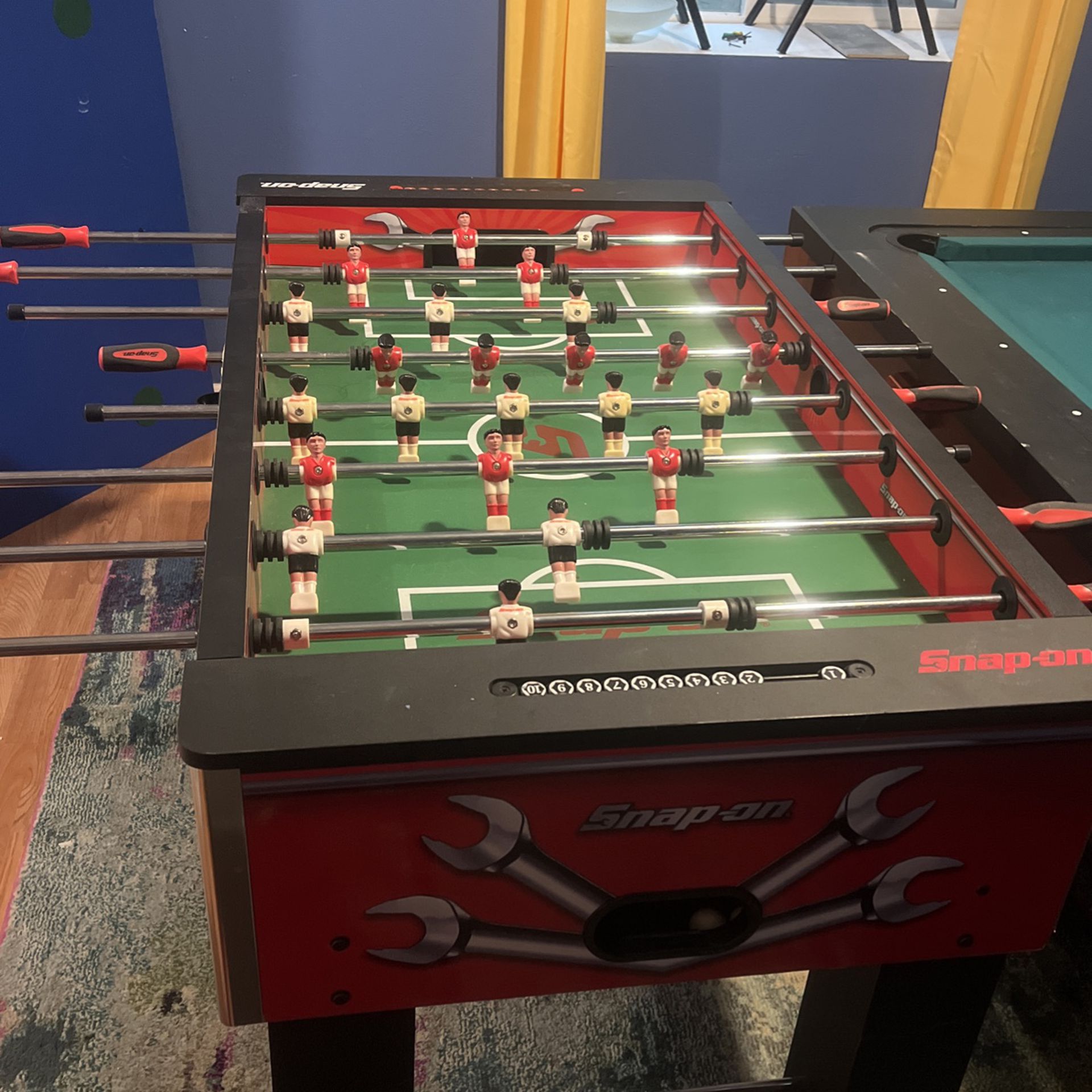 Air hockey and pool table with a top for table, tennis, and foosball table