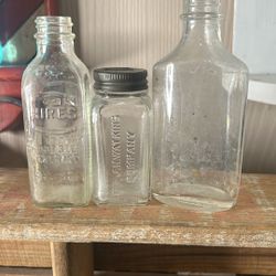 Vintage Spice And Medicine Bottles