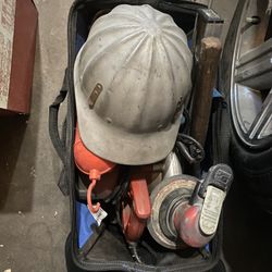 Bag Of Tools And Compressor 