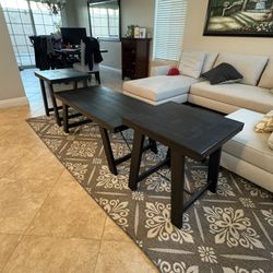 Set of (3) Coffee table, and End tables in excellent condition from living spaces. Lake Forest, Pick up only.