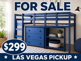 Blue Twin Loft Bed with Storage - Perfect for Space Optimization!