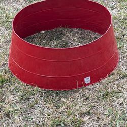 One Piece Red Metal Christmas Tree Wrap Skirt