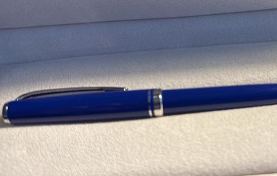 Beautiful Blue Montblanc Ballpoint Pen with Original Box