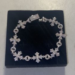 Iced Out Chrome Heart Bracelet 