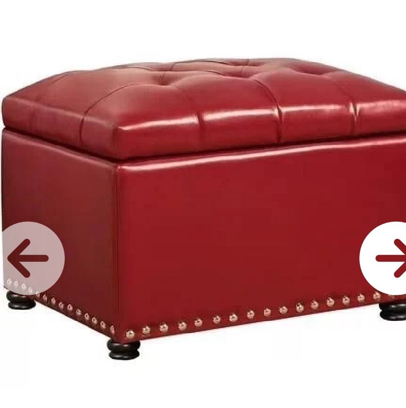 24' Leather Storage Ottoman Rectangular...