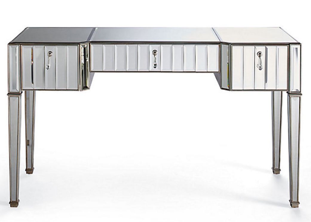 Sloane Beveled Mirrored Glass Writing Desk/Vanity 