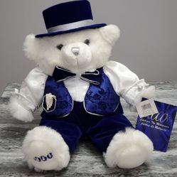 2000 Millennium White Teddy Bear Plush Dan Dee Keepsake