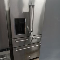 Five Door KitchenAid 25 Cubic Foot Bottom Freezer Pull Out Gorgeous Stainless Steel Free Delivery