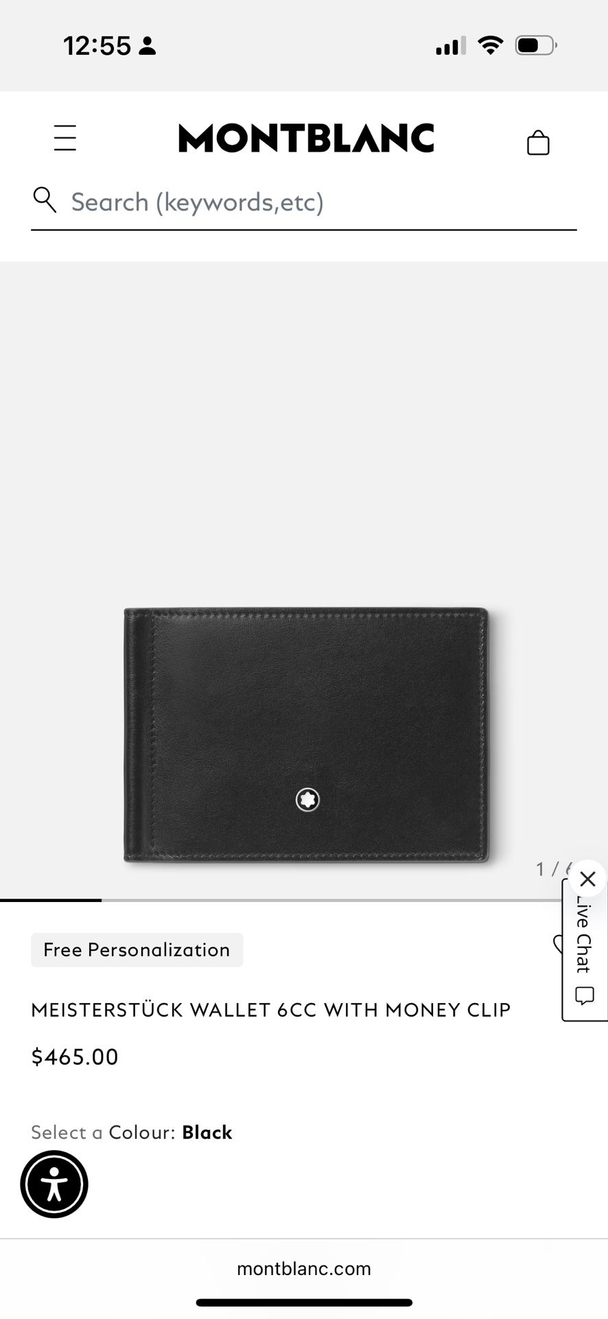 MONTBLANC Meisterstück Wallet 6CC With Money Clip