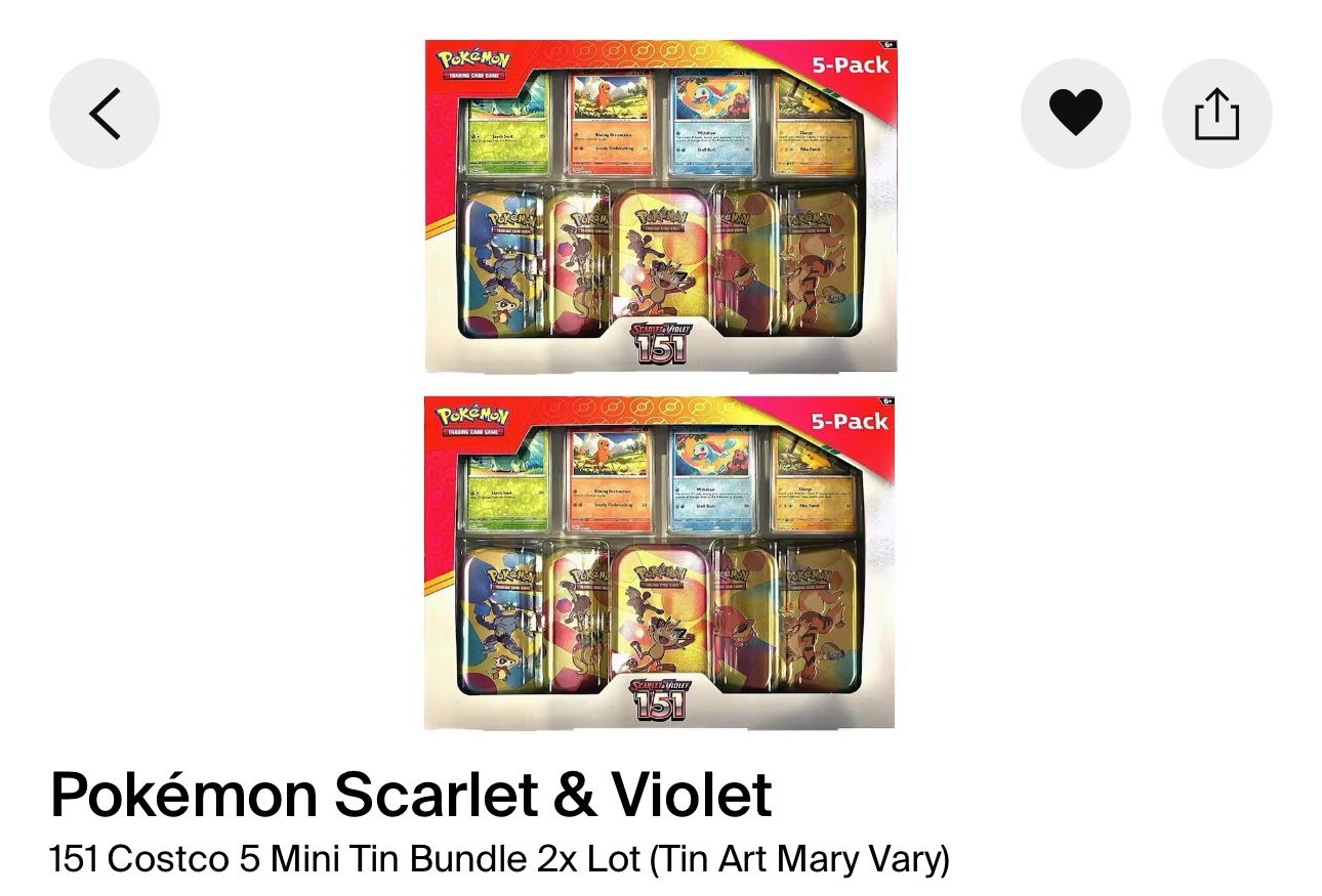 Pokémon Scarlet & Violet 5 Mini Tin Bundle 