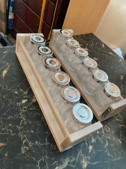IKEA GLASS SPICE JARS WOODEN STAND especieros de vidrio