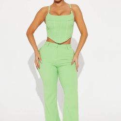 Fashion Nova Set Pants Lime Sunmer Outfit