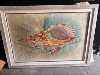 Beautiful textured seashell art work.
