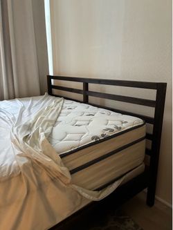 Queen bed, IKEA frame,  6’ spring box, 13’ orthopedic matress
