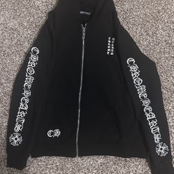 Black Chrome Hearts Zip Up Hoodie