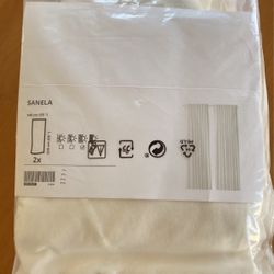 IKEA SANELA Velvet Curtains Room Darkening 55x98 " 1 pair, white 905.516.91 - NEW