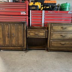 Rustic Solid Wood Bedroom Set – Dresser, Nightstand & Cabinet Free Delivery 🚚