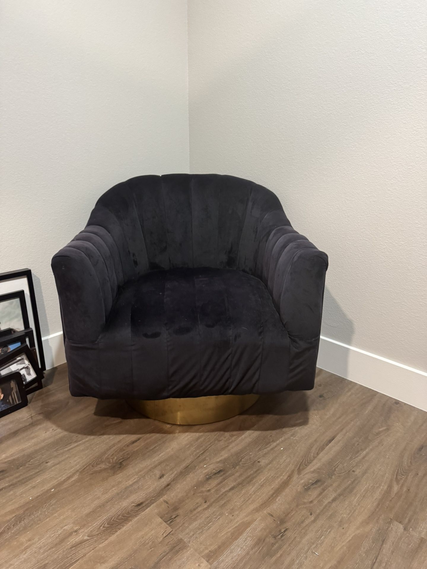 Beautiful Black Velvet Accent Chair Sofa ( Set Of Two)
