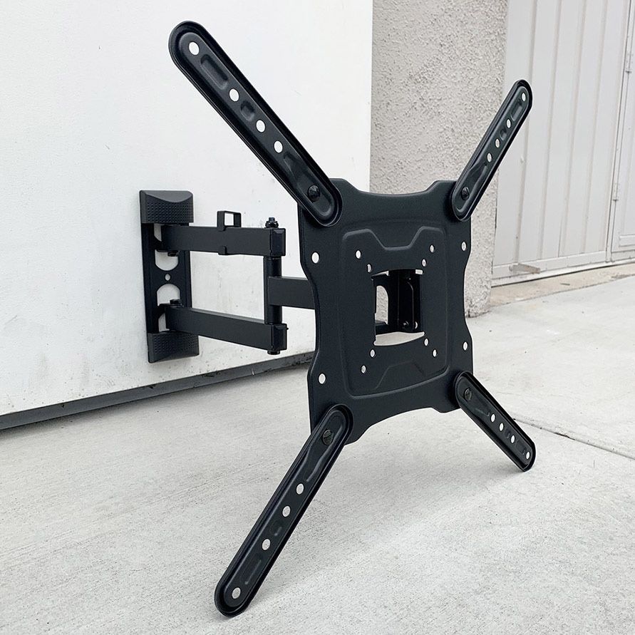 (NEW) $19 Full Motion TV Wall Mount Bracket 17-55 Inch TVs, Dual Arms Tilt Swivel Articulating Max 66Lbs 