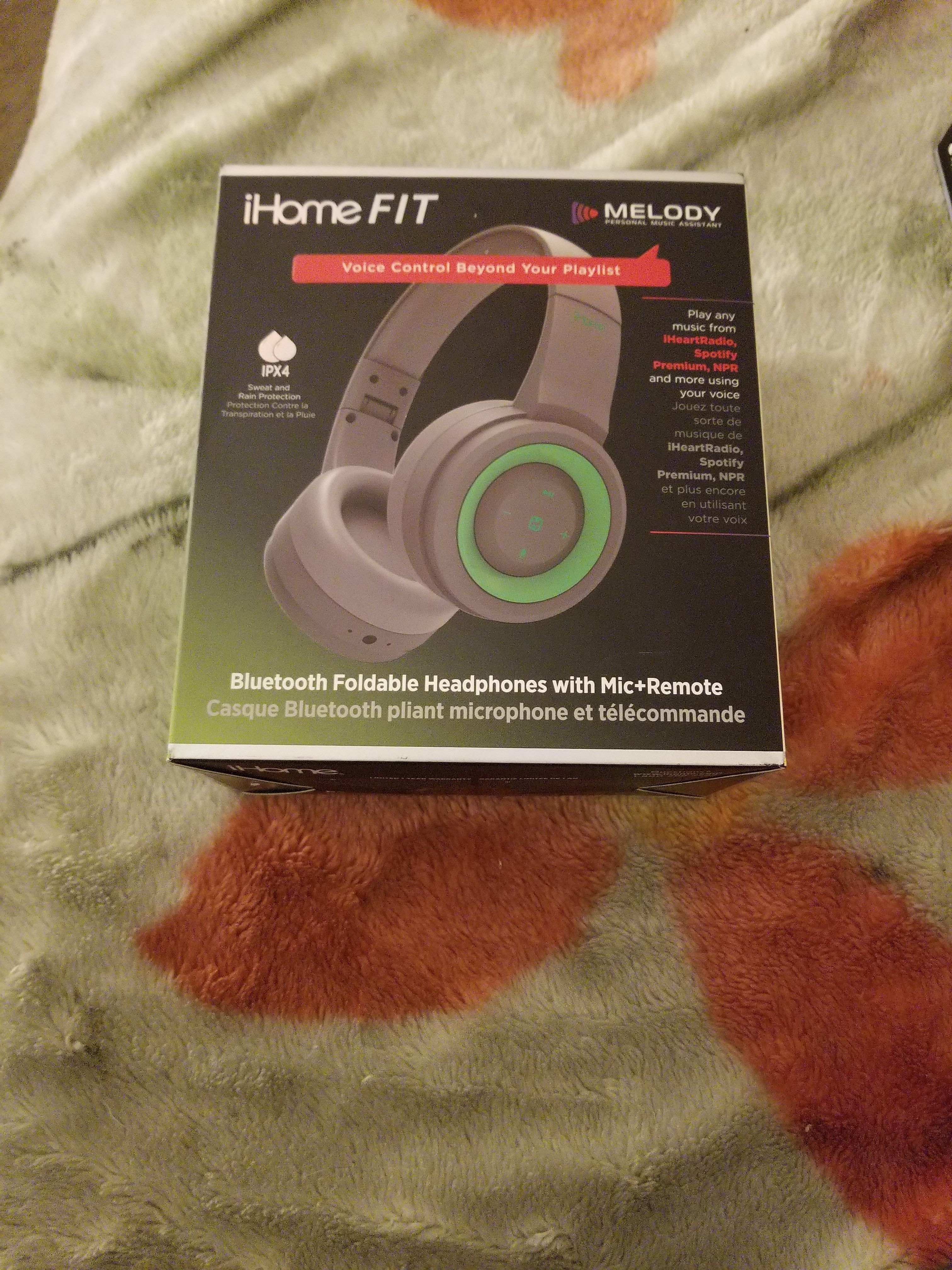 iHome FIT Foldable Bluetooth Headphones With MELODY