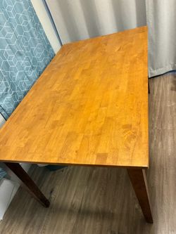 Solid Wood Dining Table with Tapered Legs
