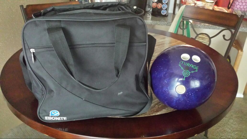 Mirage Bowling ball and Ebonite bag