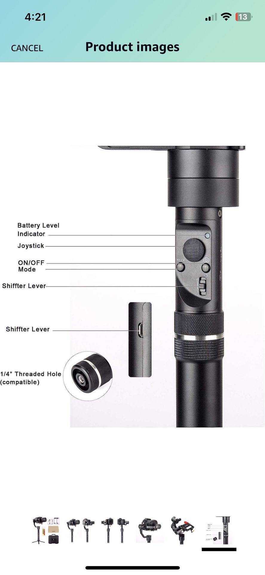 ZHIYUN Crane Plus 3-Axis Handheld Gimbal Stabilizer