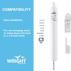 FREE: Wright Products Light Duty Screen Door Closer Top Jamb Bracket, Pneumatic EUC