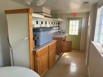 Portable Wood base cabinet set w counter tops