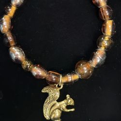 Brown Squirrel Beaded Bracelet 