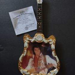 ELVIS PRESLEY "1975, The Spirit" Bradford Exchange Collectible Guitar Plate +COA