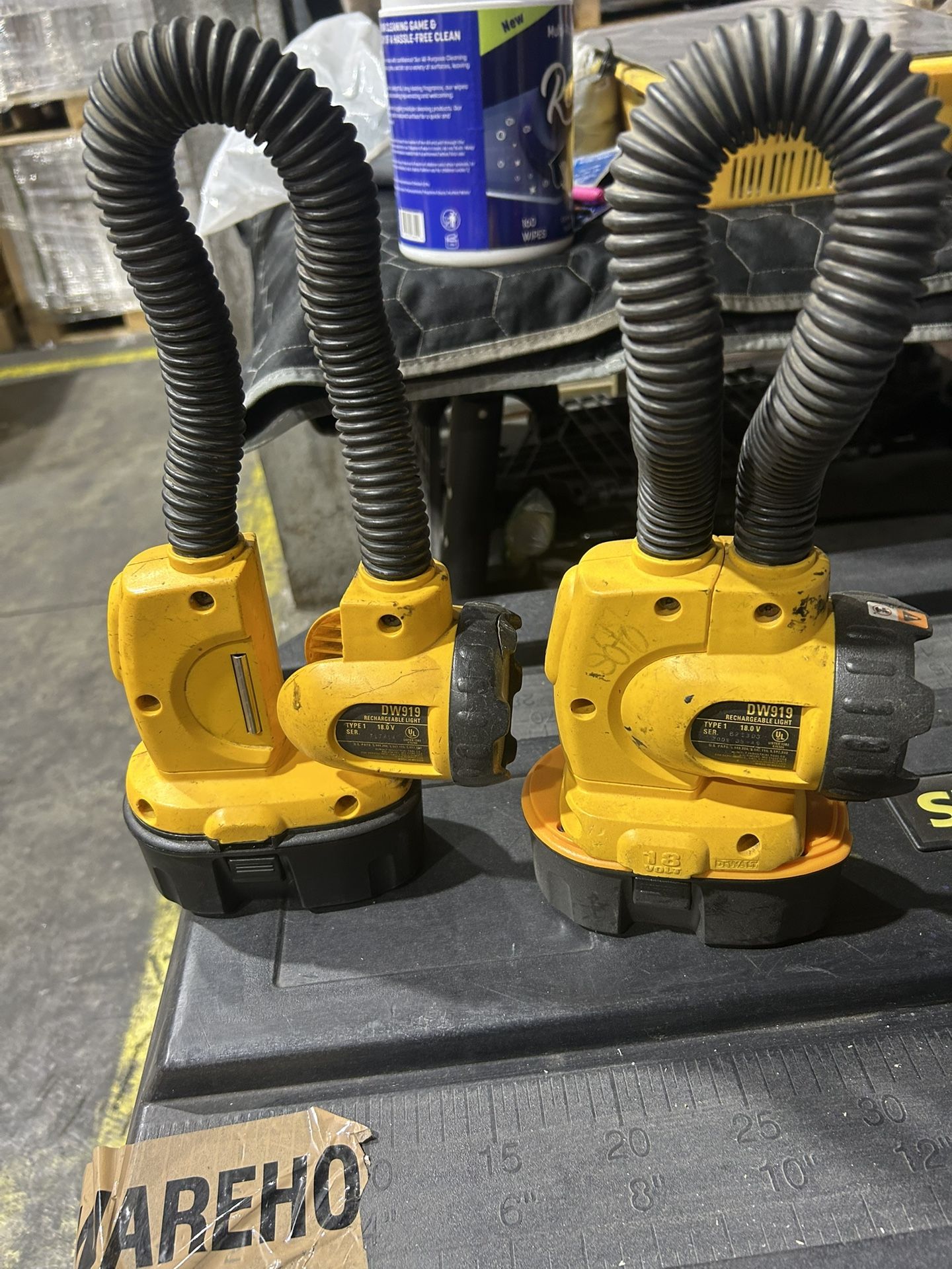 2 Dewalt Lamps With Batteries No Charger