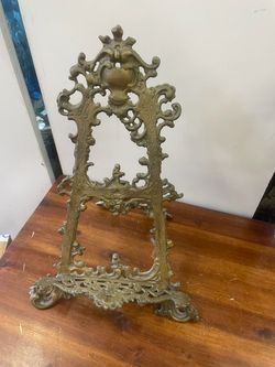 Antique brass easel ornate roccoco