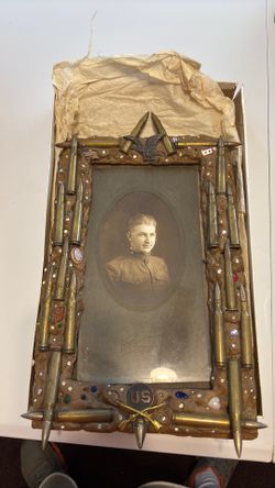 World war 1 trench art photo frame