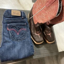 Girl Cowboy Boots And Levi’s Jeans 