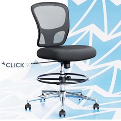 Click365 Perch Mid Back Mesh Office Chair Lumbar Support Extra Padded 