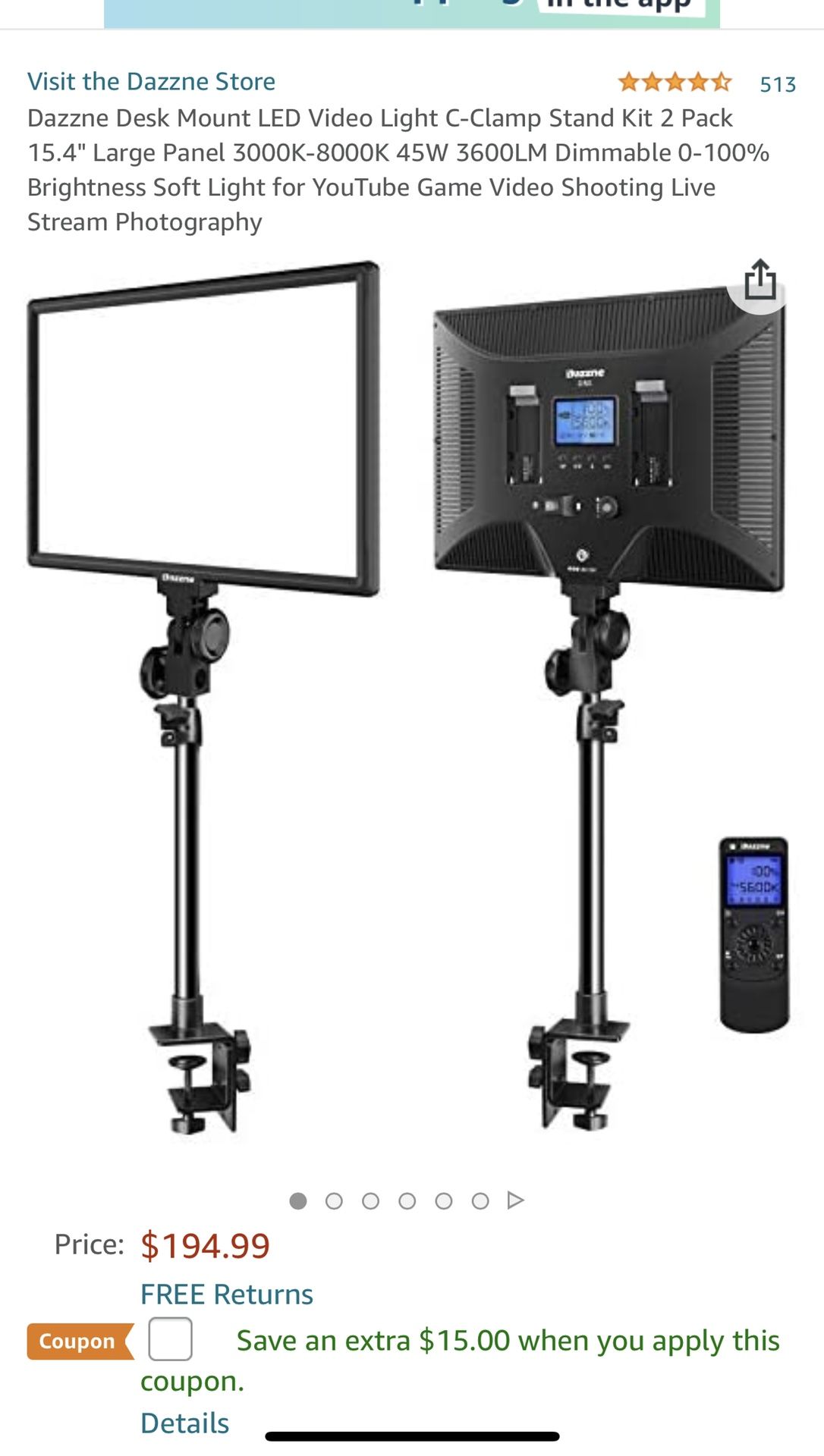 Desk Mount LED Video light 