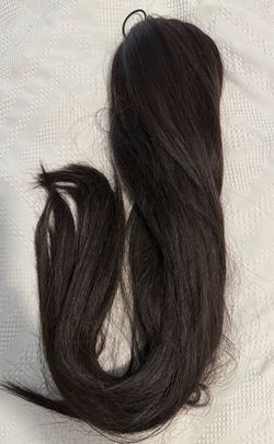 Human hair ponytail extensions - 24” dark brown