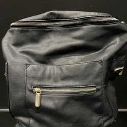 Black And Gold Leather Backpack