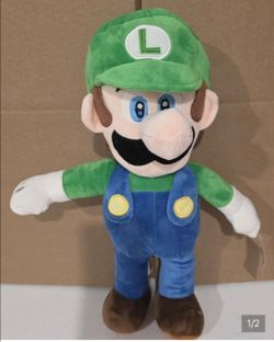 Luigi-Inspired Green Plush Overalls Stuffed Toy 18 inch