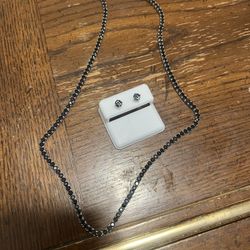 20in Onyx Veneer With Earrings 