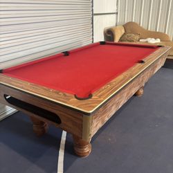Vintage Pool Table With Ball Return!