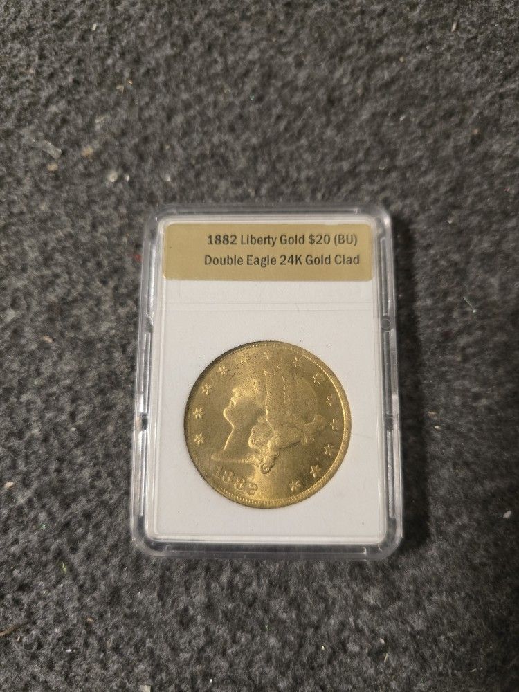 1882 Liberty Gold $20 Double Eagle 24k Gold Clad