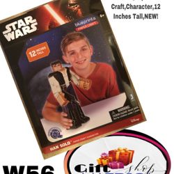 Star Wars,blueprints,Han Solo,Paper Craft,Character,12 Inches Tall,NEW! W56