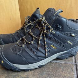 Keen Mens Lansing Mid 13EE Black Boots Steel Toe Waterproof Work 13 EE