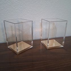 2 acrylic Gold mirrored pen holders