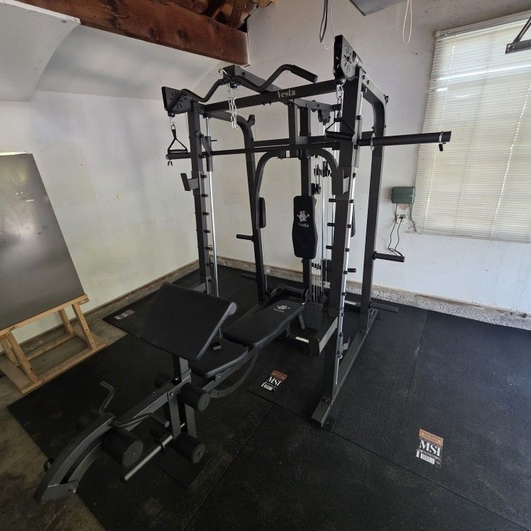 Smith Machine 2001 | Multi-Use Adj Bench | Gym Equipment | Fitness | Squat Rack | Excercise |🔴WEIGHTS AND BARBELL SOLD SEPARATELY 🔴 FREE DELIVERY 🚚