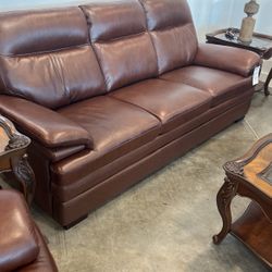 Too Grain Leather Sofa Set Chocolate